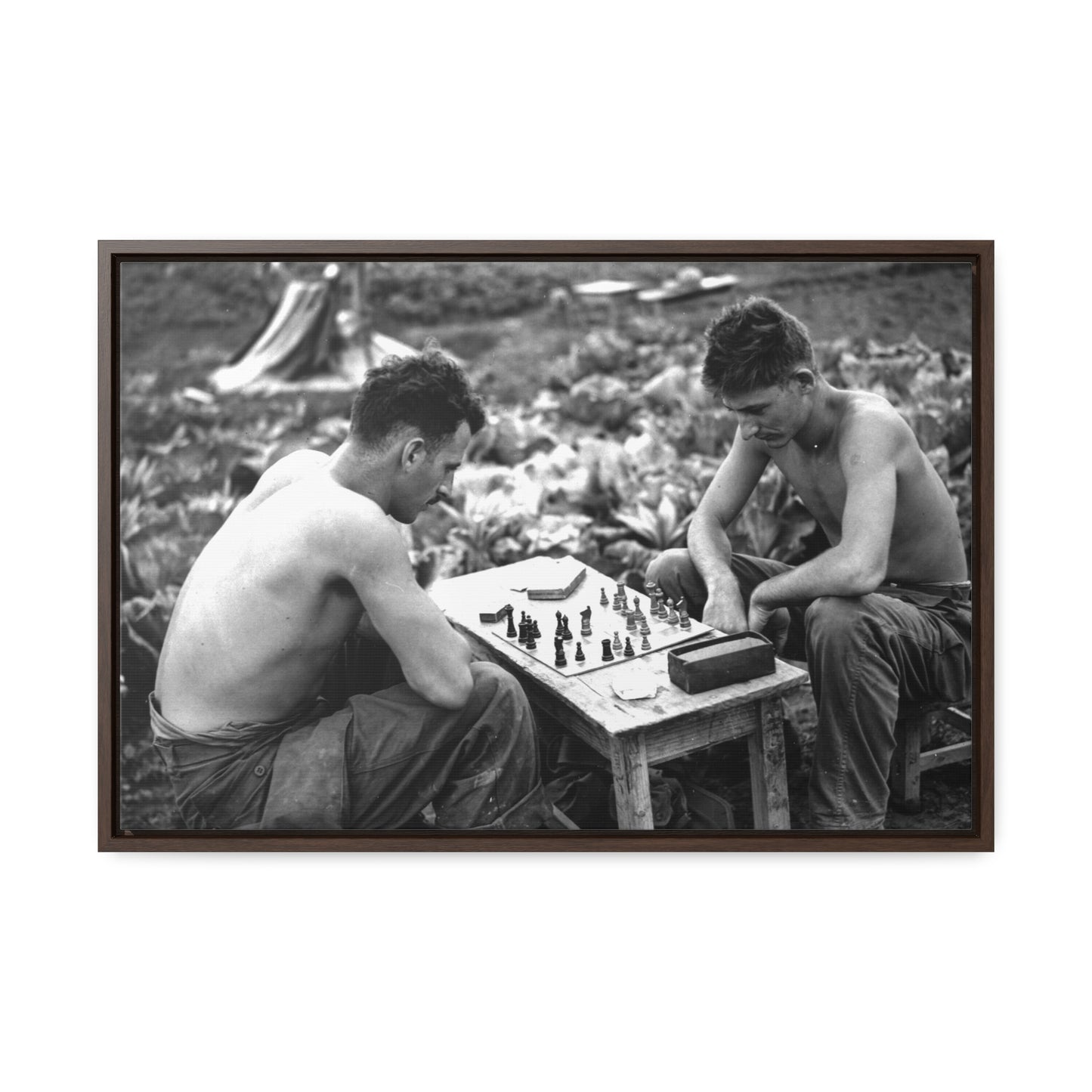 "The Battlefield Game" – Premium Framed Canvas Print ♟️🎖️