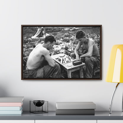 "The Battlefield Game" – Premium Framed Canvas Print ♟️🎖️