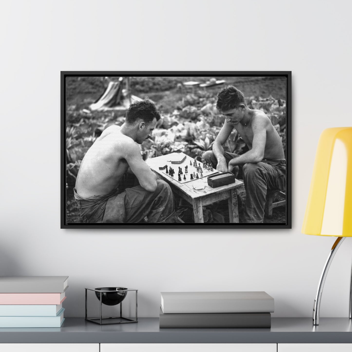 "The Battlefield Game" – Premium Framed Canvas Print ♟️🎖️