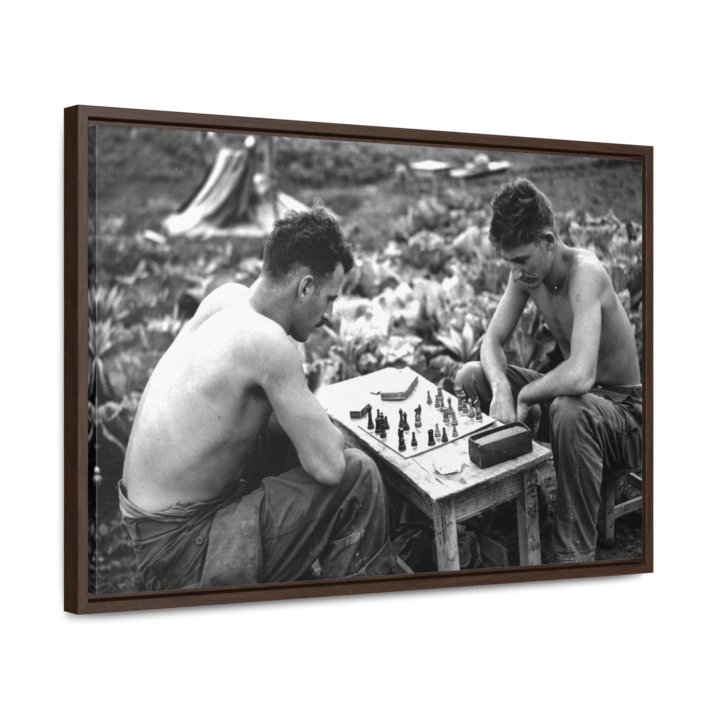 "The Battlefield Game" – Premium Framed Canvas Print ♟️🎖️