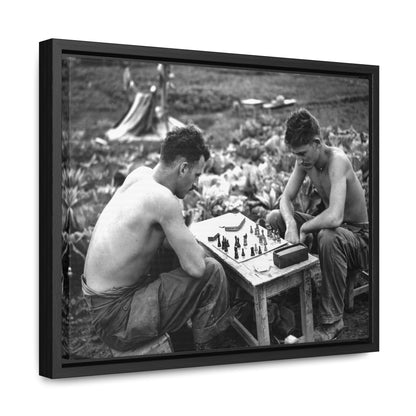 "The Battlefield Game" – Premium Framed Canvas Print ♟️🎖️