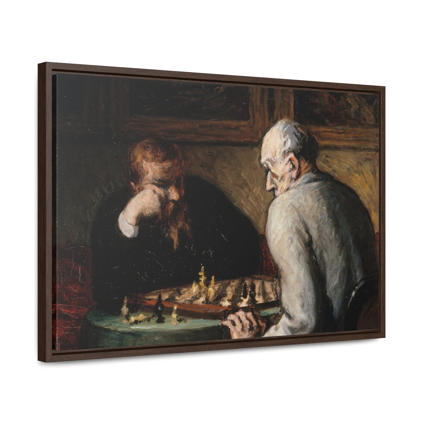 "The Chess Players" – Premium Framed Canvas Print ♟️🖼️