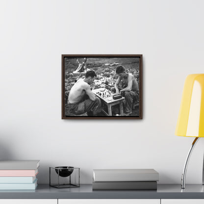 "The Battlefield Game" – Premium Framed Canvas Print ♟️🎖️