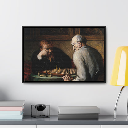 "The Chess Players" – Premium Framed Canvas Print ♟️🖼️