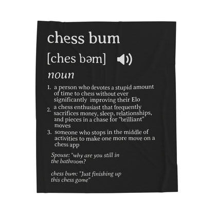 Chess Bum Definition Velveteen Blanket – Soft Enough to Soothe Any Blunder