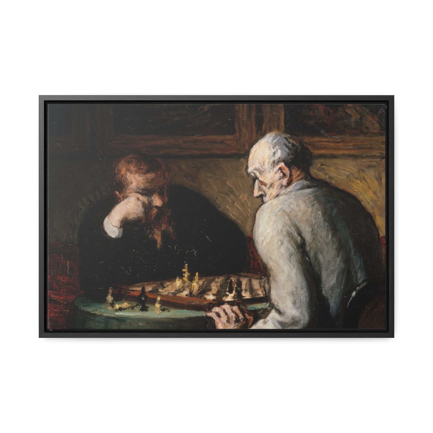 "The Chess Players" – Premium Framed Canvas Print ♟️🖼️