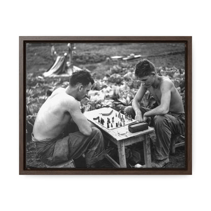 "The Battlefield Game" – Premium Framed Canvas Print ♟️🎖️