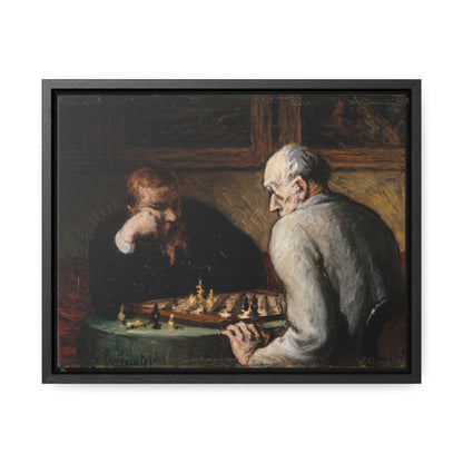 "The Chess Players" – Premium Framed Canvas Print ♟️🖼️