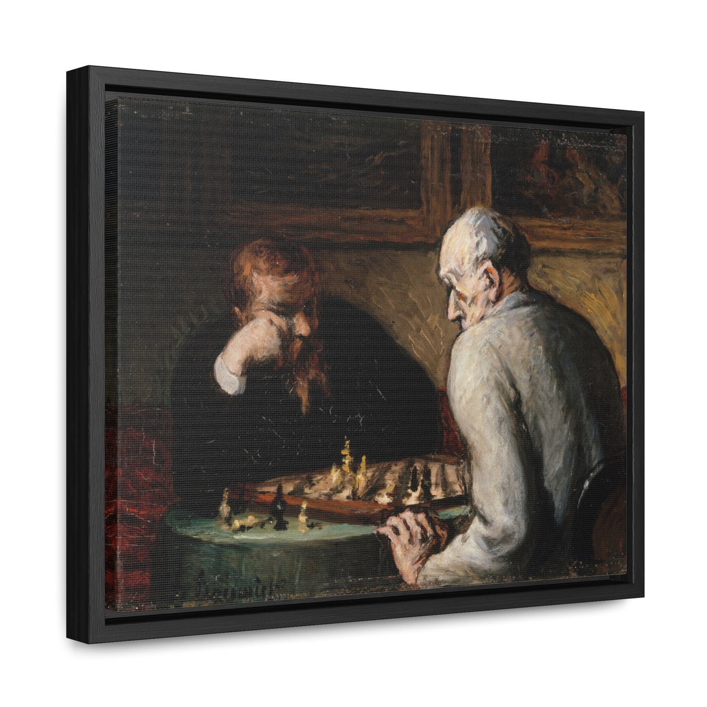 "The Chess Players" – Premium Framed Canvas Print ♟️🖼️