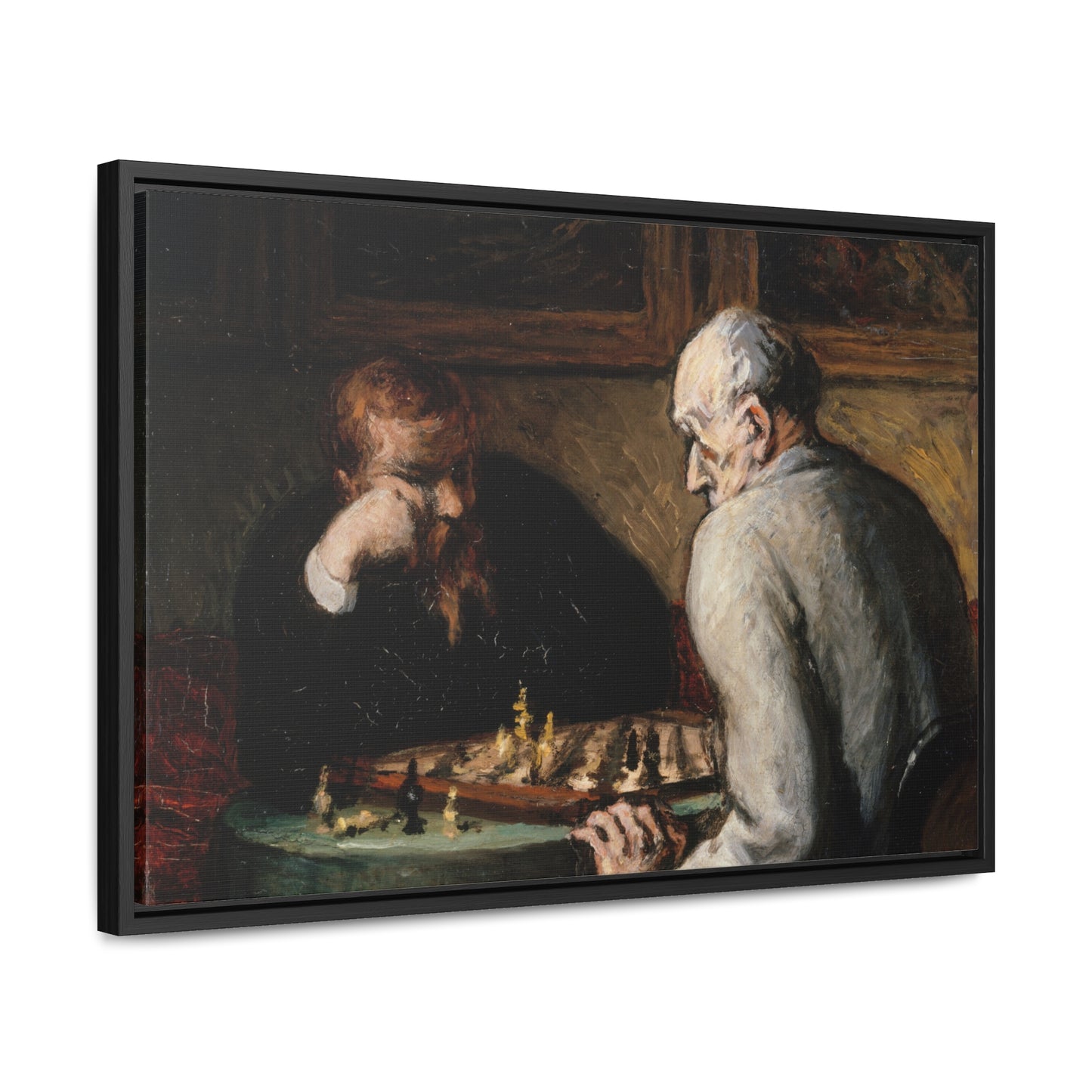 "The Chess Players" – Premium Framed Canvas Print ♟️🖼️